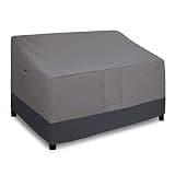 Easy-Going Heavy Duty 2 Seater Outdoor Loveseat Cover, Waterproof Windproof Patio Furniture Sofa Cover with Air Vent (58Wx32.5Dx31H inch, Gray/Dark Gray)