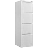 LANSEISTENJI Lockable Vertical Metal File Cabinet, Office Document Storage Cabinet Compatible with Letter, A4 and Legal Size Files for Home & Office (White, 4)