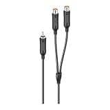 INSIGNIA RCA Y Splitter Cable, 6 in RCA Male to Dual RCA Female Audio Adapter for Amplifiers, Receivers, Subwoofers & Stereo Systems(Cable Splitter)