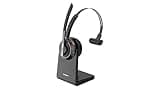 Wireless Bluetooth Headset for Work, Computer Headset with Microphone and USB Dongle, Office Headset with Mute Button, Charging Base and Noise Reducing Mic for Zoom, Teams, Laptop, Desktop, Phone