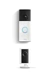 Ring Battery Doorbell (newest model), Speckled White with Indoor Cam Plus, White