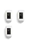Ring Spotlight Cam Pro, Battery, Home or business security, Retinal 2K Video, Color Night Vision and Two-Way Talk with Audio+, 3-pack, White