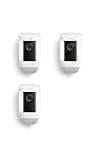 Ring Spotlight Cam Pro, Battery, Home or business security, Retinal 2K Video, Color Night Vision and Two-Way Talk with Audio+, 3-pack, White