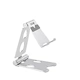 AHXIPHWSG Desk Phone & Tablet Stand Holder 4-8 Inch Foldable Portable Multi-Angle Aluminum Alloy Holder Stand(Sliver)