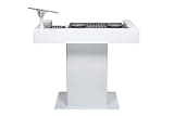 Headliner Malibu Portable DJ Booth with Padded Gig Bags, White; Universal DJ Podium Stand with Laptop Stand Fits most DJ Controllers