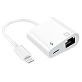 Apple MFi Certified Lightning to Ethernet Adapter - 2 in 1 RJ45 Ethernet LAN Network Adapter with Charge Port for iPhone/iPad/iPod, Plug and Play, Supports 100Mbps Network