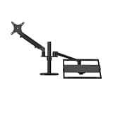 WYSJKJGH Aluminum Alloy Height Adjustable Desktop Dual Arm 17-32 Inch Monitor Stand + 12-17(BLACK)