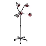5 Head Infrared Heat Lamp, 110v Salon Standing Hair Dryer Professional (Black, Gray)