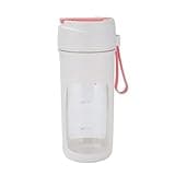 Powerful Plastic Portable Blender With Straw 10 Blades Personal Juicer USB-C Rechargeable For Smoothies Ice Blending Juicing compact(Pale red)