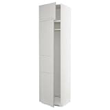 ProTuning METOD Hi cab f fridge or freezer w 2 drs, white/Lerhyttan light grey, 60x60x240 cm