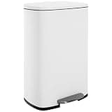 FDW | 13 Gallon Trash Can with Lid | White | Fingerprint-Proof