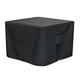 SHINESTAR Fire Pit Cover Square, Fits for 28-32 Inch Fire Pit Table, 600D Heavy Duty Fabric, Waterproof and Windproof, 32 x 32 x 24 Inches, Black