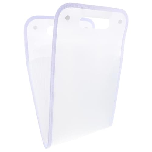 Housoutil Expanding File Folder 13-Pocket Vertical Document Organizer Pp Plastic File Storage Box Portable White for Office Home School Filing