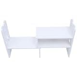 HONMEET Small Book Shelf Desktop Organizer White PVC File Organizer Book Stand for Office and Home Desktop Storage