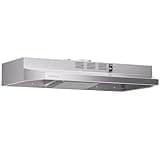 30 Inch Under Cabinet Range Hood, Ultra Slim Stainless Steel Kitchen Exhaust Hood (300 CFM), Dual Mode Convertible (Ducted/Ductless), Dual-Speed Fan, 3-Layer Aluminum Filters, LED Lighting