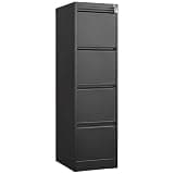 Garvee 4 Drawer File Cabinet with Lock,Heavy Duty Vertical Filing Cabinets for Home Office, Metal Steel Storage Cabinet for Letter/Legal Size File, Assembly Required