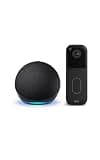 Amazon Echo Dot (newest model) Vibrant Speaker for Alexa+ & Blink Video Doorbell Bundle - HD View, Two-Year Battery, Charcoal & Black