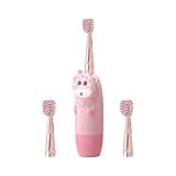 VOSAREA Electric Toothbrush for Set with 4pcs Pink Deer Handle and Replacement Brush Heads, Sonic Vibrating Toothbrush for Oral Care and Teeth Cleaning, Suitable