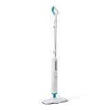 Amazon Basics Steam Mop for All Sealed Hard Floors, Heats Up in 30 Seconds, Chemical-Free Cleaning, 3 Washable Pads, 20-Foot Cord, White