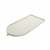GiaoRosi Silicone Machine Pad Coffee Station Mat Tray Beverage Catcher Flexible Non Slip Ribbed Suitable for Home Office Counter, Off-white