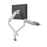 Monitor Stand, Robotic arm, Desktop Rotating Screen, Cantilever Base(Dualscreenpearlwhite)