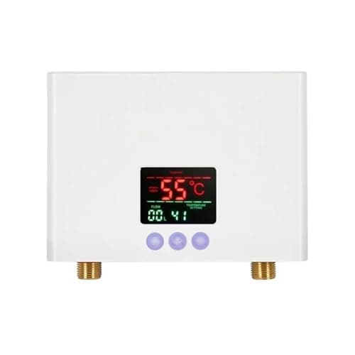 LIBODD Instant Water Heater Bathroom Kitchen Wall Mounted Electric Water Heater LCD Temperature Display with Remote Control(3000W White)