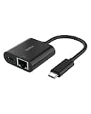 Belkin Connect USB-C to Ethernet + Charge Adapter 100W w/Gigabit Ethernet Port and USB-C Port - 1000Mbps for Fast Internet Connection - Compatible with iPhone 17, Samsung Galaxy S26, & More