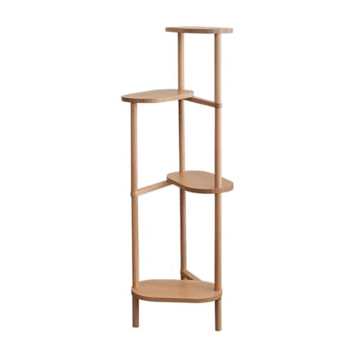 RUVOO Plant Stand Plant Holder Flower Stand 4 Tiered Wood Plant Stand Indoor Corner Flower Shelf for Multiple Plants Tall Plant Shelf Plant Shelf Plant Rack (Color : Natural, Size : 114 * 35cm)