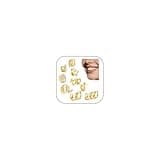 MUSECLOUD 9PCS 18k Gold Plated Grills for Your Teeth Grillz for Women Men Gold Tooth Cap Teeth Jewelry Kit Hip Hop Vampire Halloween Party Single Fake Grillz with Molding Bars Style B