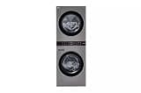 LG WashTower Stacked Smart Laundry Center 4.5 Cu.Ft. Front Load Washer & 7.4 Cu.Ft. Gas Dryer in Graphite Steel WKG101HVA