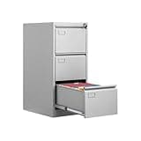 UYCVT Vertical Lockable Mobile Steel File Cabinet 3 D A4 Size Gray 45.7 X 72 X 62 Cm Storage Cabinet