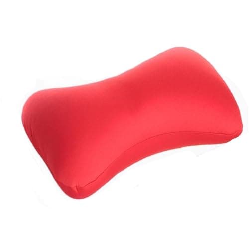 JFTOMJ Microbead Pillow Bead Pillow Cervical Portable Support Headrest Cushion for Camping Road Trip Traveling Airplane Car(Red)