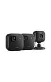 Blink Outdoor 2K+ and Mini 2K+ (newest model) — Wireless and plug-in 2K resolution smart security cameras, Sync Module Core included — 3 Cameras (Black)