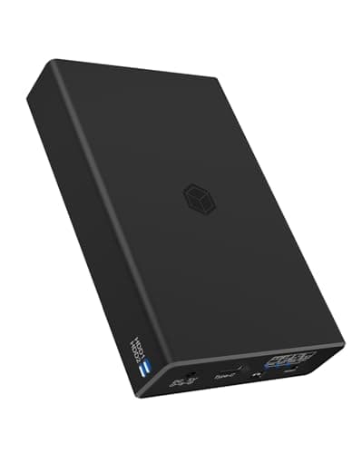 ICY BOX RAID IB-RD2253-C31 Enclosure for 2 x 2.5 Inch SSD & HDD, USB-C & USB-A Cable, USB 3.1 Gen2 (10 Gbit/s), Aluminium, Black,