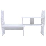 BESPORTBLE White Small Desktop Book Shelf Organizer with PVC Material, File Organizer and Home Decoration for Office and Bedroom Use, Compact Tabletop Bookcase for Books and Storage
