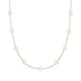 Ross-Simons 5-5.5mm Cultured Pearl Station Necklace in 14kt Yellow Gold. 18 inches