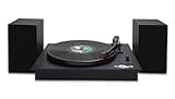 NEW-Bluetooth Desktop Turntable Record Player with External Speaker by Retro Music