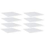 LPERTGFHU 8 Pcs Bookshelf Boards Set, 15.7 x 19.7 x 0.6 Inch Engineered Wood Shelving Panels, High Gloss White Replacement Shelf Boards for Wall Storage Organization
