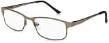 Foster Grant mens Samson E.readers Reading Glasses Blue Light Filtering Glasses, Satin Dark Gunmetal/Transparent, 52 mm US