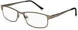 Foster Grant mens Samson E.readers Reading Glasses Blue Light Filtering Glasses, Satin Dark Gunmetal/Transparent, 52 mm US