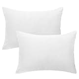 Sliner 2 Pcs Small Pillows Down Alternative Memory Foam Mini Pillows Soft Machine Washable Breathable Tiny Cushion for Travel Sofa Chair Sleeping Neck Wrist Lumbar Knee Support (White,14"x10")