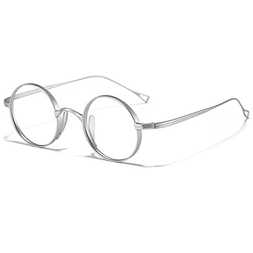 CHICHIYANG Silver Titanium Retro 45mm Spectacle Glasses Round Eyeglass Frames Men Women Parts