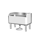 Eoweiot Stainless Steel Outdoor Floor Mop Sink Utility Tub for Laundry Room and Commercial Use Small Pet Wash Basin (80x41x55cm)