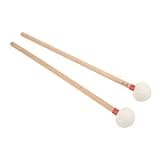 2Pcs Drum Mallet Felt Head Wooden Handle Set Kit for Easy Percussion (红色)