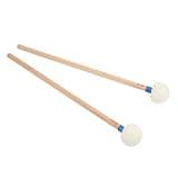 2Pcs Drum Mallet Felt Head Wooden Handle Set Kit for Easy Percussion (蓝色)