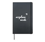 Airplane Mode Travel Vacation Cute Airport Outfit Wanderlust Hardcover Journal, Black