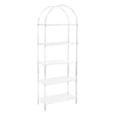 5-Tier Acrylic Clear Narrow Bookshelf 11.81x23.62x65.35in Open Display Bookshelf Easy Assembly Modern Style for Home Office Living Room Kitchen Bedroom