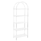5-Tier Acrylic Clear Narrow Bookshelf 11.81x23.62x65.35in Open Display Bookshelf Easy Assembly Modern Style for Home Office Living Room Kitchen Bedroom