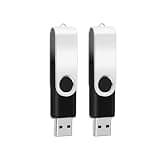 2 Pack of 64GB USB2.0 Flash Drives, EASTBULL Thumb Drives Fold USB Drives Memory Stick, Swivel & Metal Design (Black)