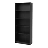 KoreJet 5-Tier Bookshelf Storage Cabinet, Open Display Bookcase with Anti-Tip Safety Kit, Freestanding Storage Shelf for Living Room, Home Office, Bedroom and Study, Black